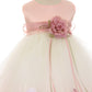 Dusty Rose_2 Baby Satin with Organza Party Dress-AS195B