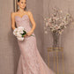 Dusty Rose_2 Sequin Bead Lace-Up Back Trumpet Women Formal Dress - GL3121 - Special Occasion-Curves