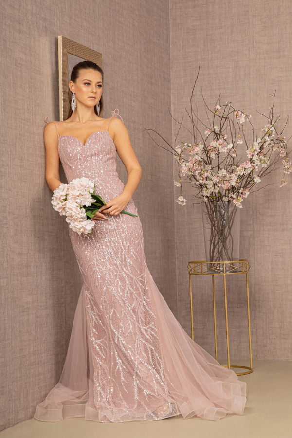 Embellished Sweetheart Mermaid Dress by GLS Gloria GL3121 Dusty Rose / 2XL