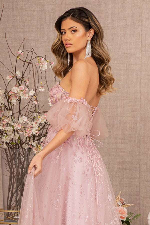 Dusty Rose_4 Strapless Sweetheart A-Line Women Formal Dress - GL3126 - Special Occasion-Curves