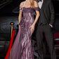 Eggplant Off The Shoulder Sheath Gown J849 - Women Evening Formal Gown - Special Occasion