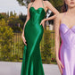 Emerald-Lavender Fitted Satin Corset Gown CH112 - Women Evening Formal Gown - Special Occasion