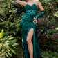 Emerald Corset Mermaid Slit Gown A1117 - Special Occasion
