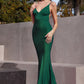 Emerald Glitter Satin Sexy Sheath Gown BD4001 - Women Evening Formal Gown - Special Occasion