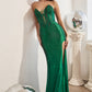 Emerald Strapless with Hot Stones Corset Gown CDS419 - Women Evening Formal Gown - Special Occasion