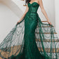 Emerald Sweetheart Mermaid Corset Slit Gown CB095 - Women Evening Formal Gown - Special Occasion