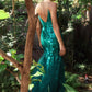 Emerald_1 Fitted Mermaid with Lace Applique Gown A1118 Penelope Gown - Special Occasion