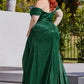 Emerald_1 Off Shoulder A-Line Gown By Ladivine CD878C - Women Evening Formal Gown - Curves