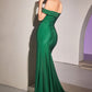Emerald_1 Off Soulder Corset Slit Gown with Stone CA106 - Women Evening Formal Gown - Special Occasion