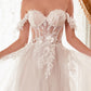 French-white_3 Off The Shoulder A-Line Bridal Gown WN308