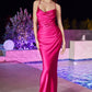 Fuchsia Fitted Satin Slip Gown BD7044 - Women Evening Formal Gown - Special Occasion