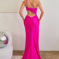 Fuchsia Sexy Fitted Cut Out Slit Gown CD887 - Women Evening Formal Gown - Special Occasion