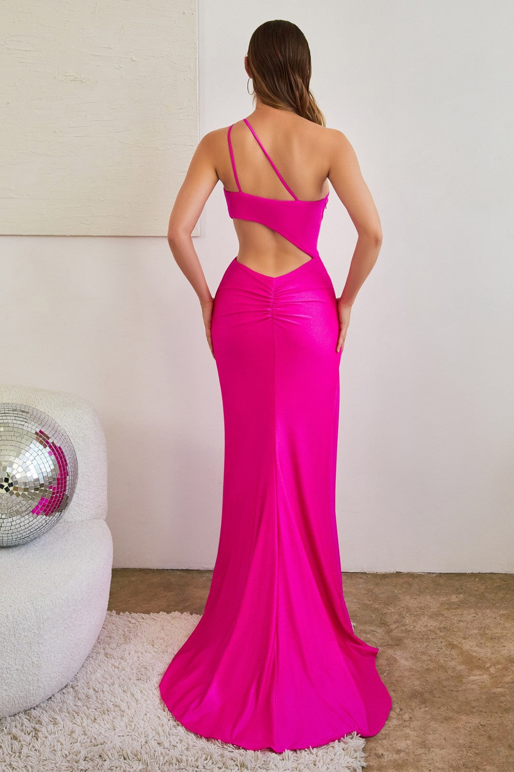 Fuchsia Sexy Fitted Cut Out Slit Gown CD887 - Women Evening Formal Gown - Special Occasion