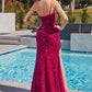 Fuchsia Sparkly One Shoulder Sheath Ladivine CH111 - Women Evening Formal Gown - Special Occasion