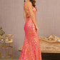 Fuchsia_1 Straight Across Sequin Mermaid Women Formal Dress - GL3127 - Special Occasion-Curves