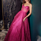 Fuchsia_1 Strapless A-Line Corset Ball Gown CD275 - Women Evening Formal Gown - Special Occasion