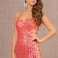 Fuchsia_3 Straight Across Sequin Mermaid Women Formal Dress - GL3127 - Special Occasion-Curves