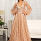GL3001 GLS by Gloria - Sheer Bodice Sequin A-Line Gown - Special Occasion/Curves