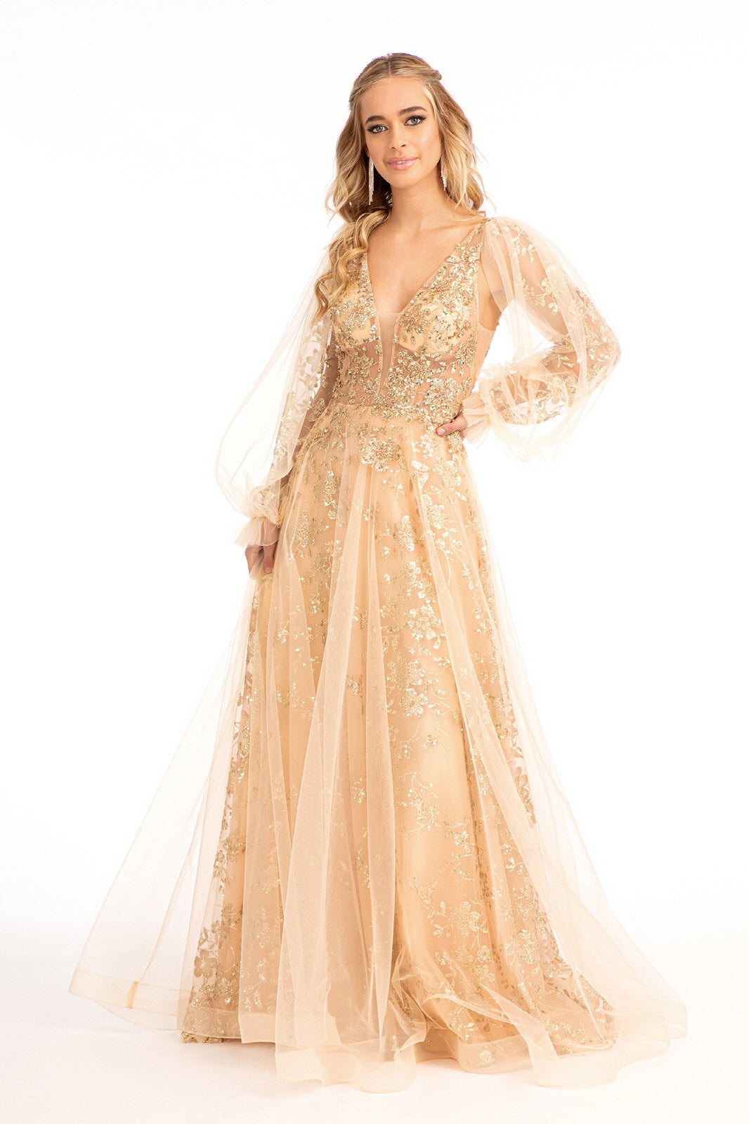 GLS by Gloria GL3001 Prom Dress - Champagne