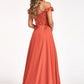 Elizabeth K - GL3018 - Embellished Bodice A-Line Chiffon Dress - Special Occasion/Curves