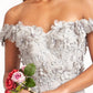 Elizabeth K - GL3018 - Embellished Bodice A-Line Chiffon Dress - Special Occasion/Curves
