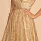 Elizabeth K - GS1627 - Glitter-Print Sweetheart Neckline Cocktail Dress - Short