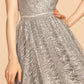 Elizabeth K - GS1627 - Glitter-Print Sweetheart Neckline Cocktail Dress - Short