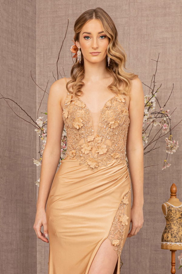 Gold_2 Sweetheart Satin Mermaid Women Formal Dress - GL3124 - Special Occasion-Curves