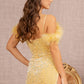Gold_3 Sequin Cut-away Shoulder Mermaid Slit Women Formal Dress - GL3149 - Special Occasion-Curves