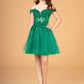Green Off Shoulder Sweetheart Neckline Babydoll Short Dress GS3096 - Women Formal Dress - Special Occasion-Curves