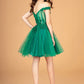 Green_1 Off Shoulder Sweetheart Neckline Babydoll Short Dress GS3096 - Women Formal Dress - Special Occasion-Curves