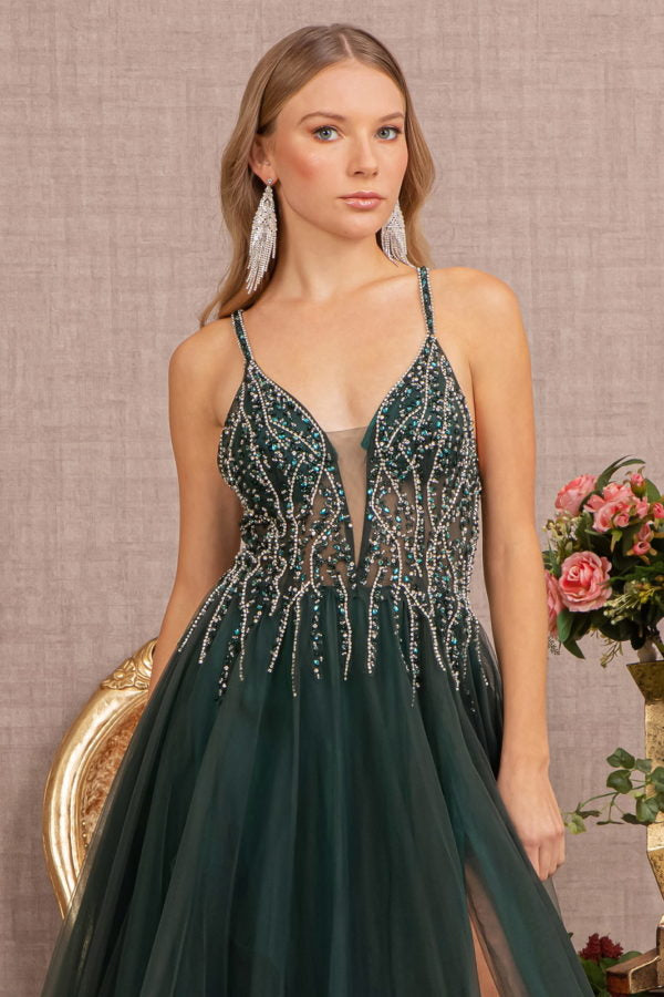 Green_2 Illusion Sweetheart A-Line Women Formal Dress - GL3137 - Special Occasion-Curves