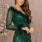Green_4 Mesh Asymmetric Neckline Mermaid Dress GL3160 - Women Formal Dress -Special Occasion-Curves