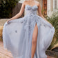 Haze-blue Lace Strapless Sweetheart Ballgown A1127 - Special Occasion