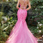 Hot-pink_1 Floral Chromatic Mermaid Gown A1201 - Special Occasion