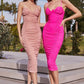 Hotpink-Nude Bustier Ruched Cocktail Dress BD7027 - Cocktail Dress - Special Occasion
