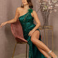 Hunter Green_2 Sheer Bodice Sequin Mermaid Women Formal Dress - GL3129 - Special Occasion-Curves