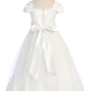 Embellished Organza Pleated Cap Sleeve Long Flower Girl Dress by AS556 Kids Dream - Girl Formal Dresses
