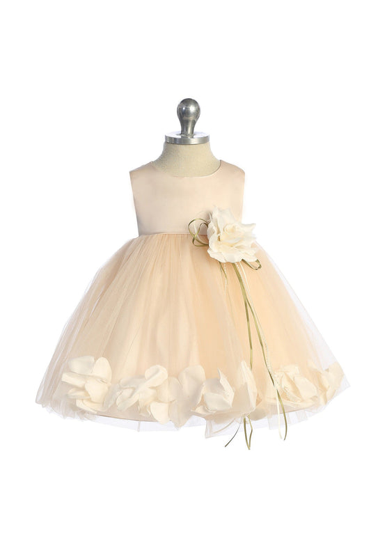 Baby Blush Satin Flower Petal Flower Girl Dress- AS195B Kids Dream