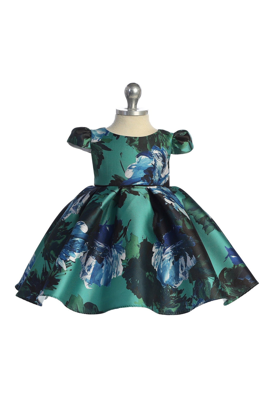 Baby Girl Watercolor Mikado Party Dress - AS546B Kids Dream Green / L-18M Baby Girl Watercolor Mikado Party Dress - AS546B Kids Dream Green / L-18M