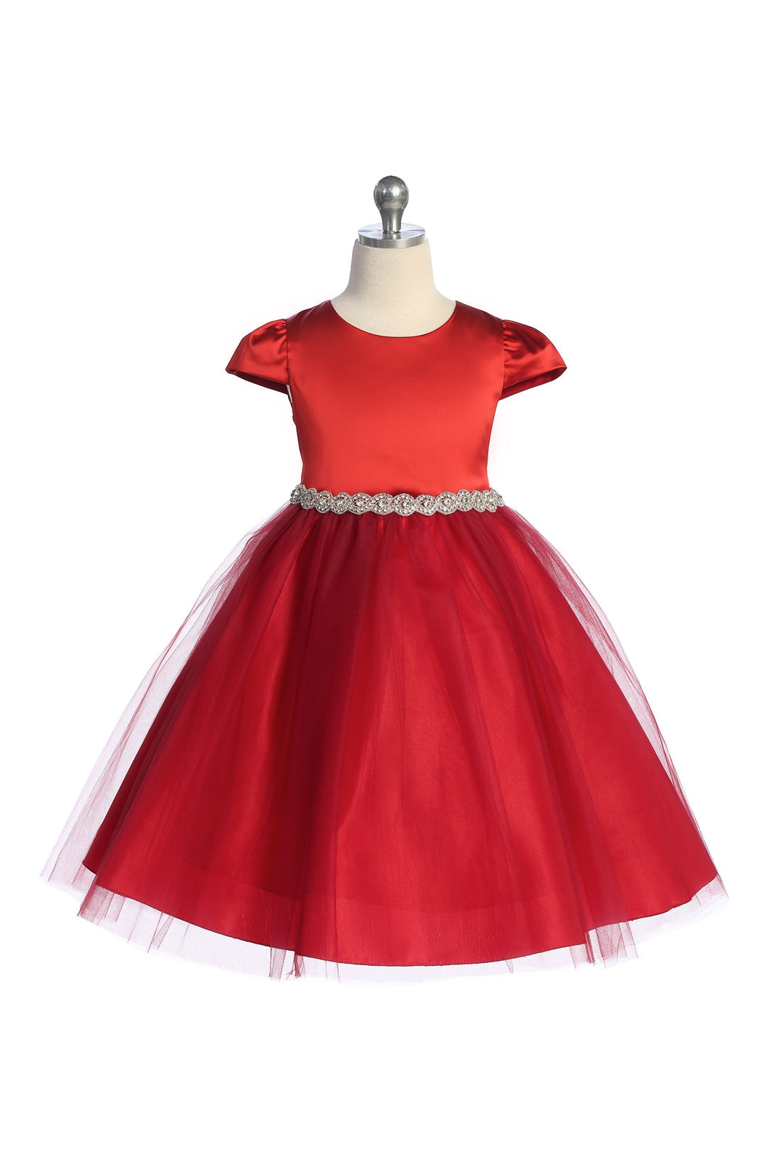 Sleeve Satin Girl Party Dress with Tulle by AS452 Kids Dream - Girl Formal Dresses
