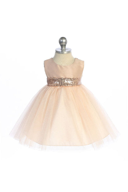Baby Girl Rose Gold Sequin V Party Dress- AS498B Kids Dream