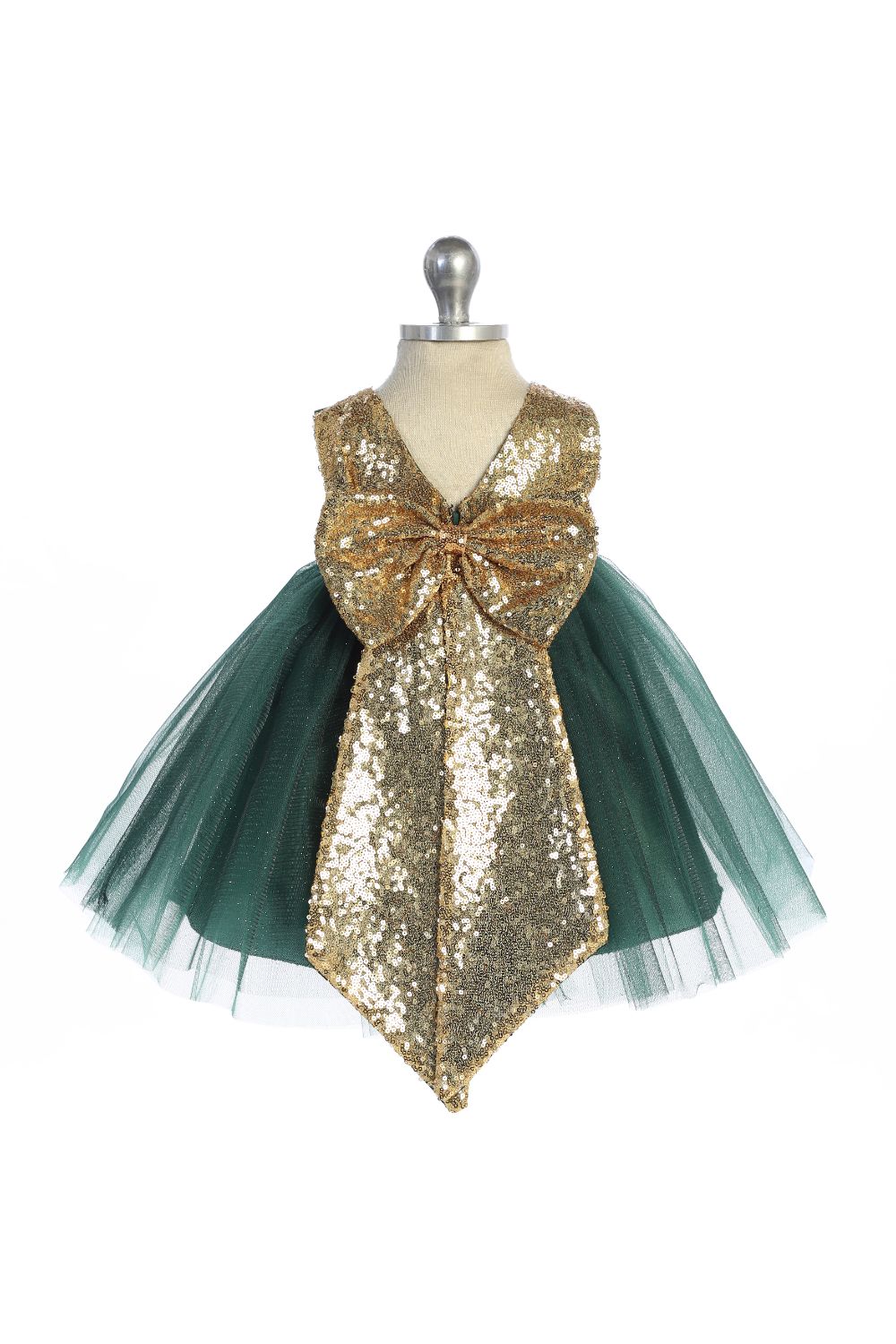 Baby Gold Silver Sequin V Back Girl Party Dress- AS498B Kids Dream Black / M-12M
