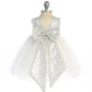 Baby Girl Ivory Silver Sequin V Back Party Dress- AS498B Kids Dream