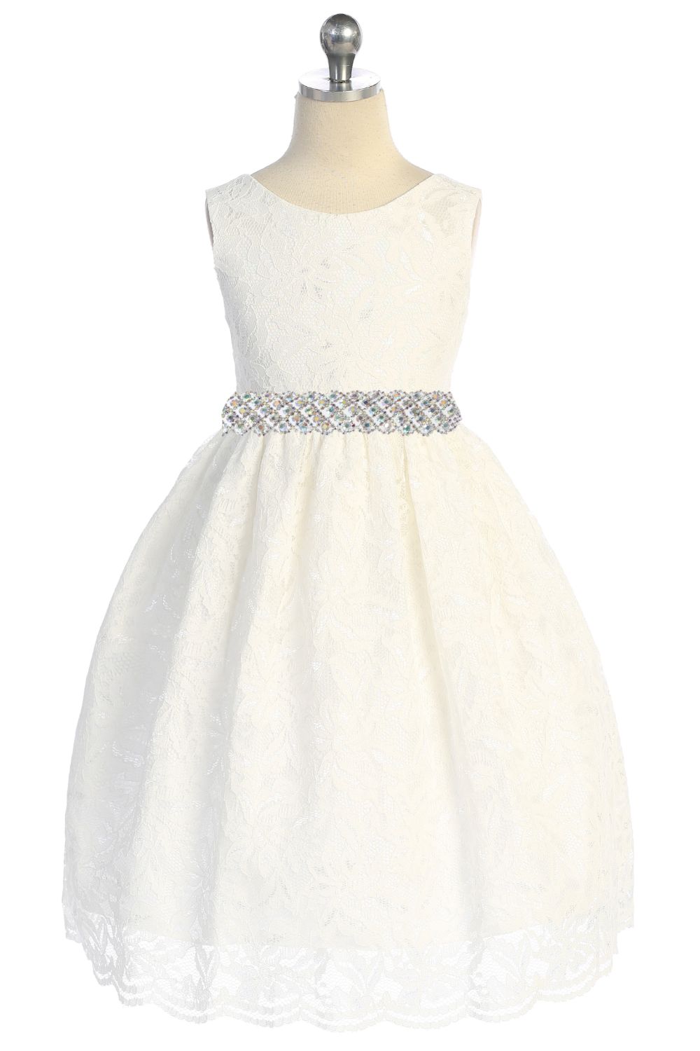 Lace V Back Bow Plus Size Girl Party Dress by AS526-E Kids Dream