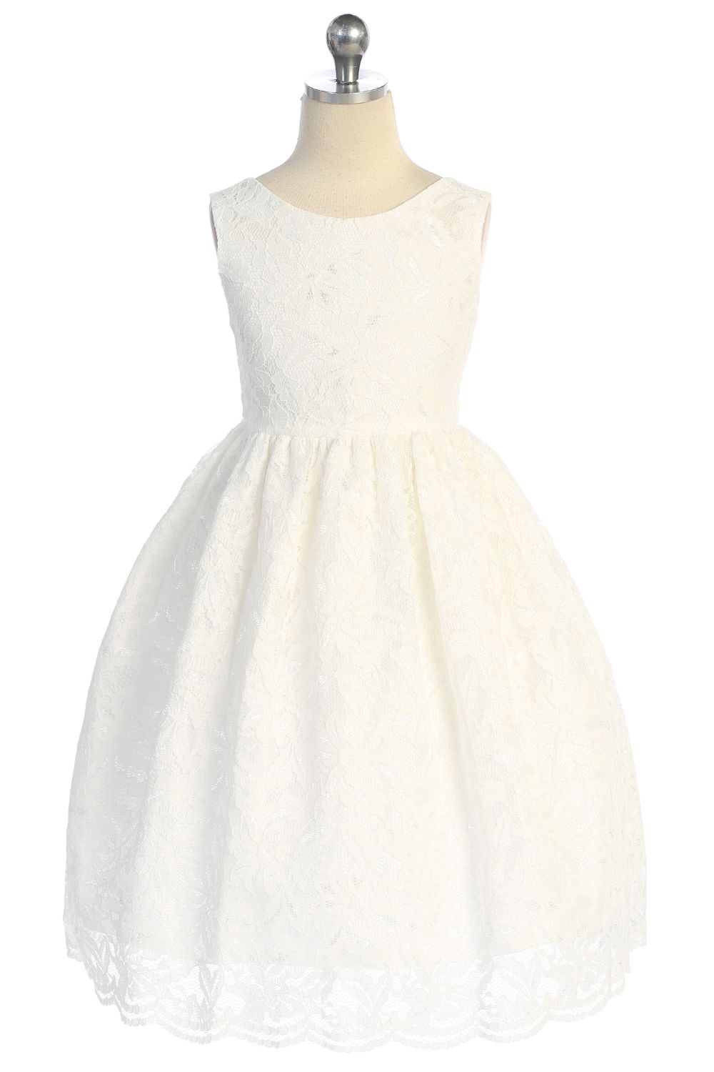 Lace V Back Bow Girl Party Dress by AS526 Kids Dream - Girl Formal Dresses