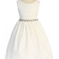 Lace V Back Bow with Rhinestone Trim Girl Party Dress by AS526-A Kids Dream - Girl Formal Dresses