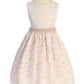 Lace V Back Bow with Mesh Pearl Trim Girl Party Dress by AS526-B Kids Dream - Girl Formal Dresses
