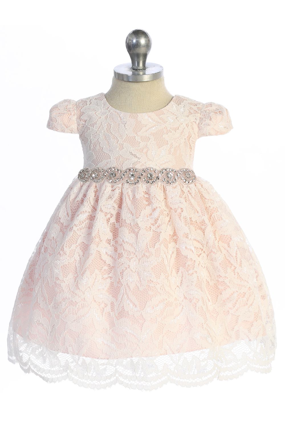 Baby Girl Lace V Back Bow Flower Dress - AS532-A Kids Dream