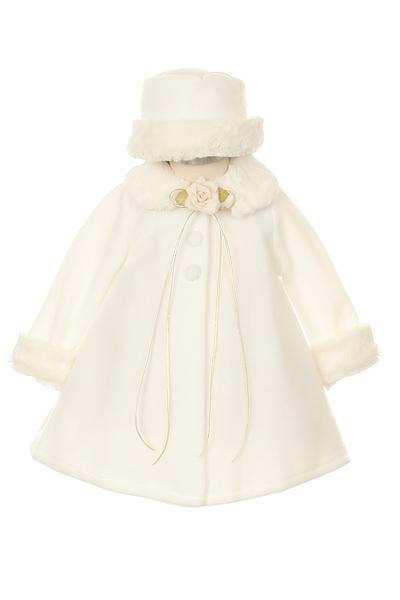 Ivory Baby Fleece Cape Coat Dress-AS166